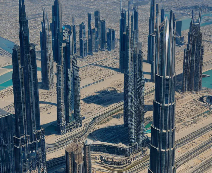 Prompt: 4 k hd, high detail photograph of burj khalifa, shot with sigma f / 4. 2, 2 5 0 mm sharp lens, wide shot, consistent, isometric view, volumetric lighting, high level texture render