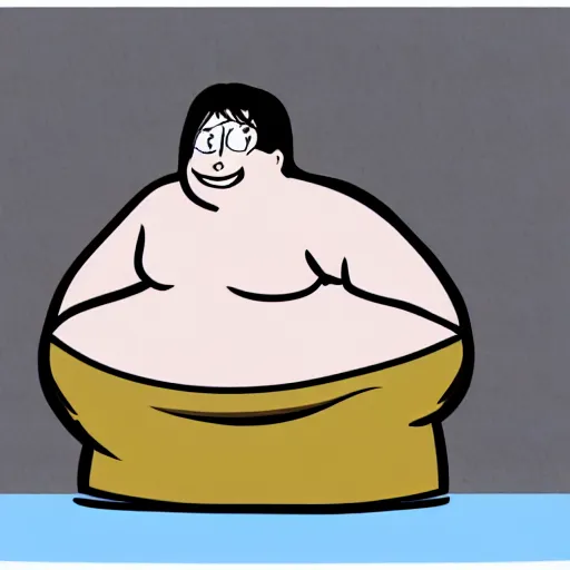 Prompt: Billy Eilish obese, cartoon