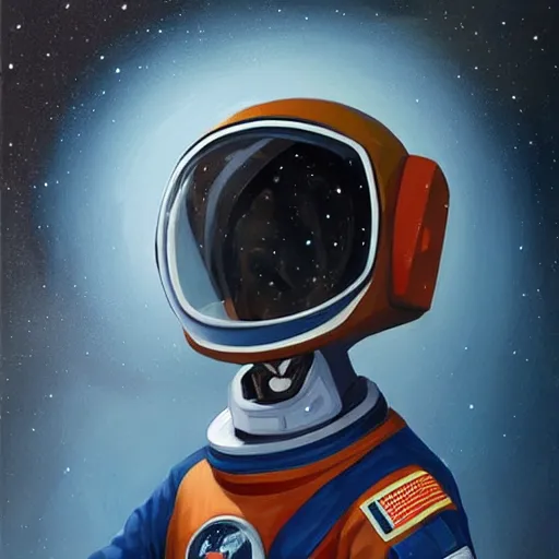 Image similar to A Fox Astronaut, oil painting, artstation, award winning,