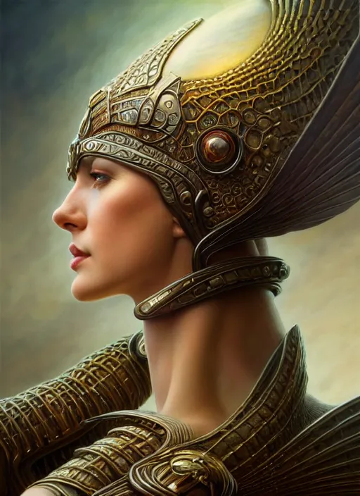 Image similar to portrait shot of attractive atlantian princess, realistic, professionally, professionally color graded, intricate, elegant, highly detailed, centered, digital painting, artstation, concept art, smooth, sharp focus, illustration, artgerm, tomasz alen kopera, peter mohrbacher, donato giancola, mucha, joseph christian leyendecker, wlop, boris vallejo