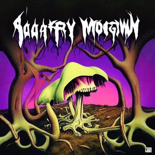 Image similar to scary death looking infected mushroom, by infected mushroom, cover art, music LP cover art