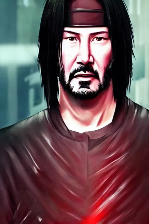 Prompt: Keanu Reeves as Itachi Uchiha for an upcoming live action remake of Naruto, detailed face, good lighting, promo shoot, studio lighting