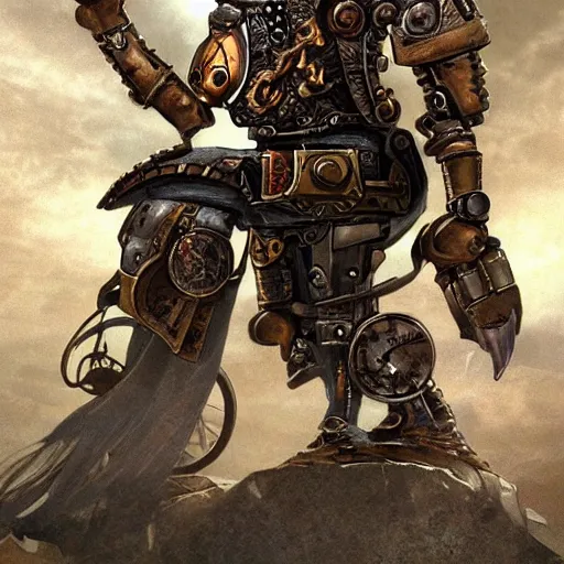 Prompt: metal steampunk device worn on the wrist that shoots out a grapple, epic fantasy art style HD