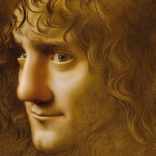 Prompt: frodo baggins in the shire In the style of leonardo da Vinci, detailed 4k photograph