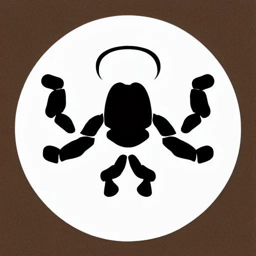 Image similar to a scorpion logo, a cartoon scorpion in circle