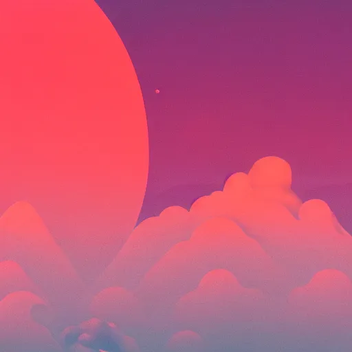 Image similar to aesthetic synthwave mountain between the clouds, moon, sharp focus, sharp, behance