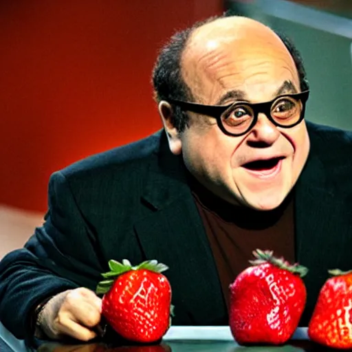 Prompt: danny devito as strawberry