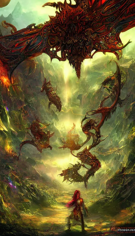 Image similar to psytrance artwork, from guild wars