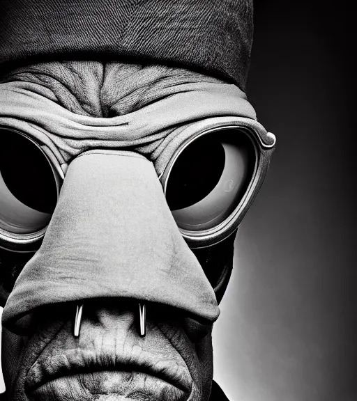 Image similar to portrait of the invisible man, angry look, dark background, studio light, hdr, nikon 2 4 mm f / 1. 8 g, by sebastiao salgado