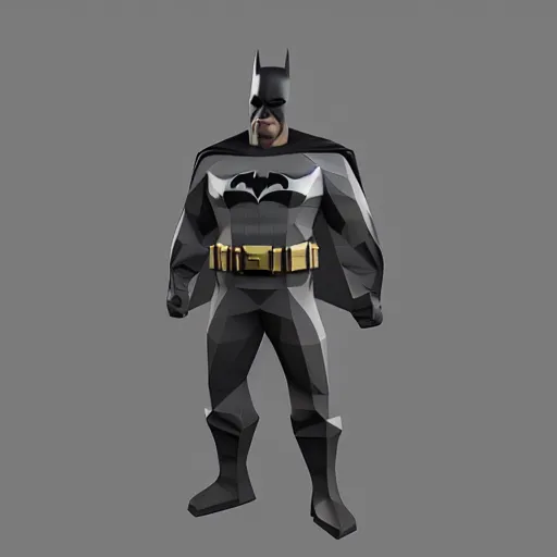 Image similar to batman, low poly 3 d render