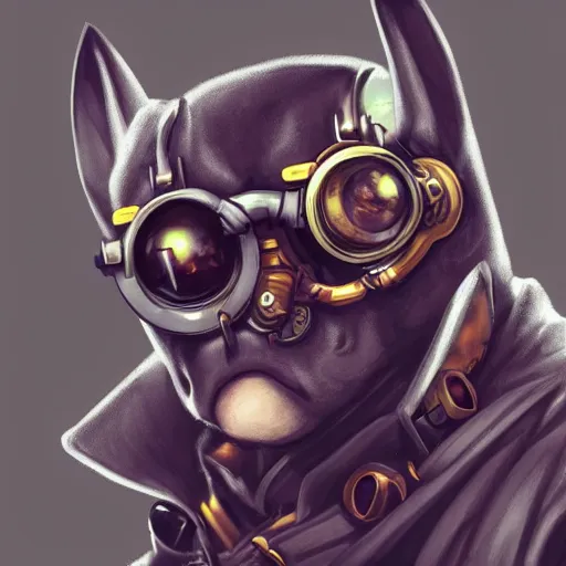 Prompt: a profile picture of a bat with steampunk googles, by ROSS tran, 4k
