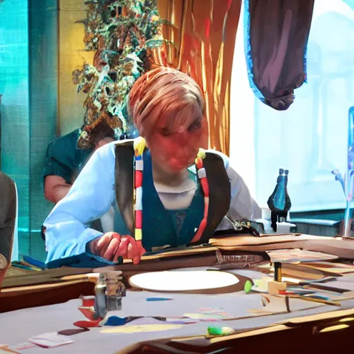 Image similar to film still of xqc gambling in Vegas, 4k, photorealism, artstation style