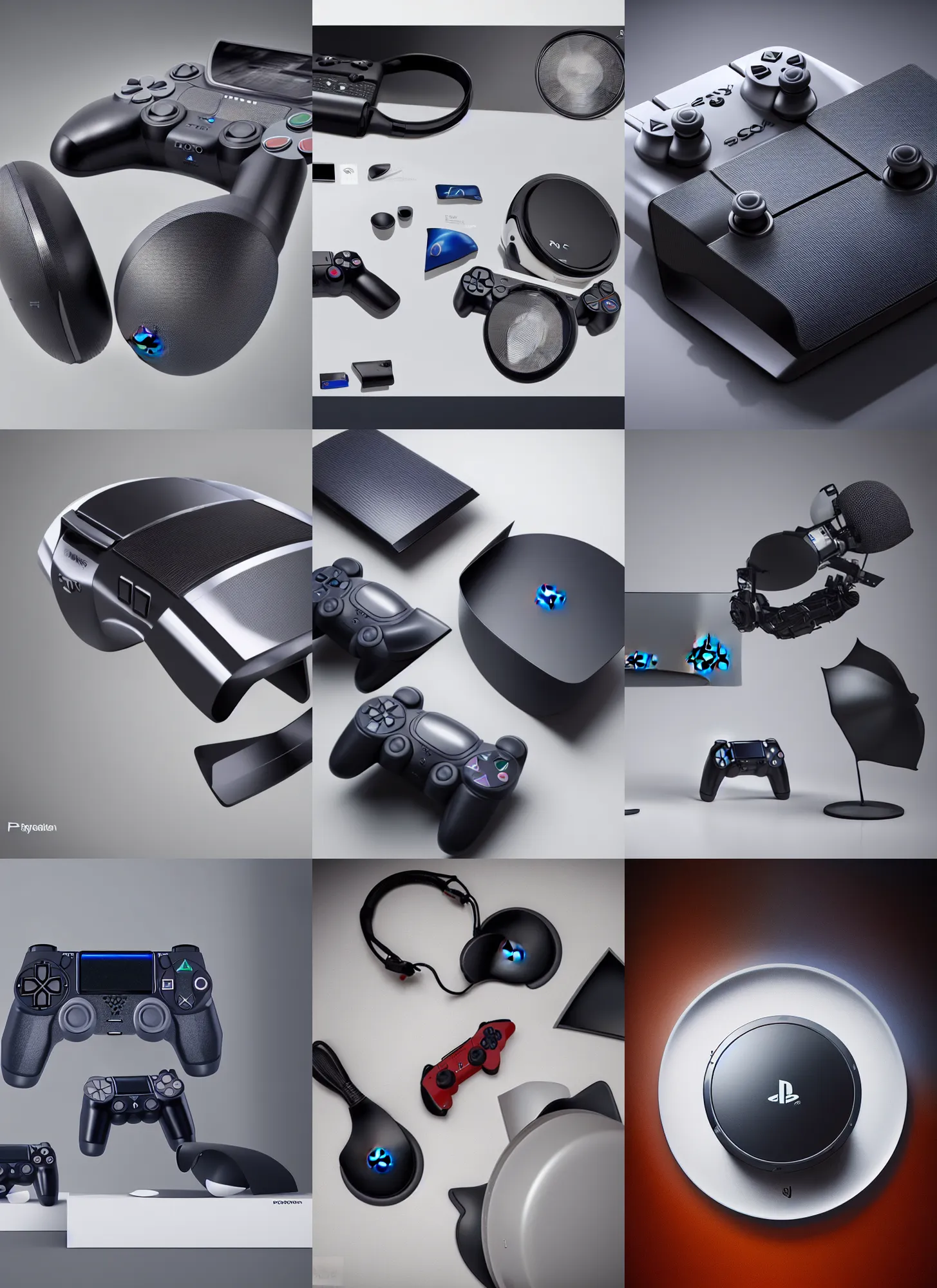 Prompt: playstation 6 concept design, product photography, studio lighting