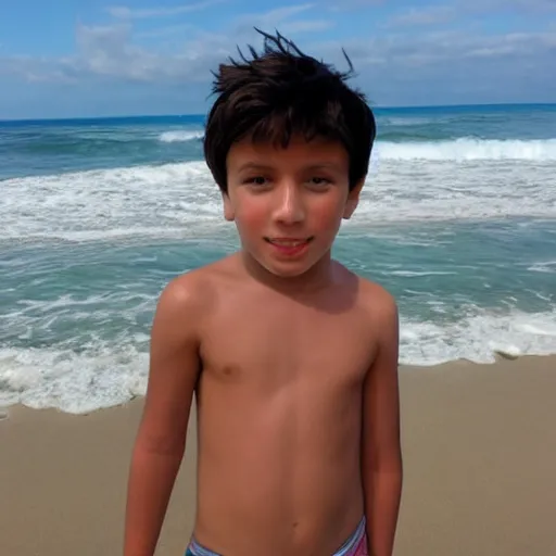 Image similar to photo of a boy at the beach