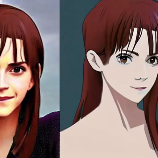 Prompt: emma watson in 3 d anime