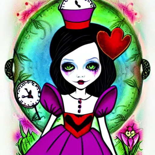 Image similar to alice in wonderland in the style of jasmine becket - griffith