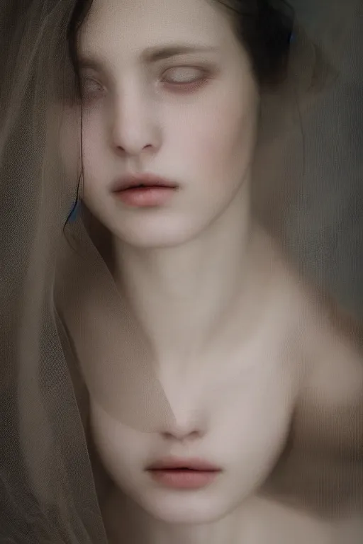 Prompt: portrait photography of a female by monia merlo, ultra - realistic, ultra - detailed.