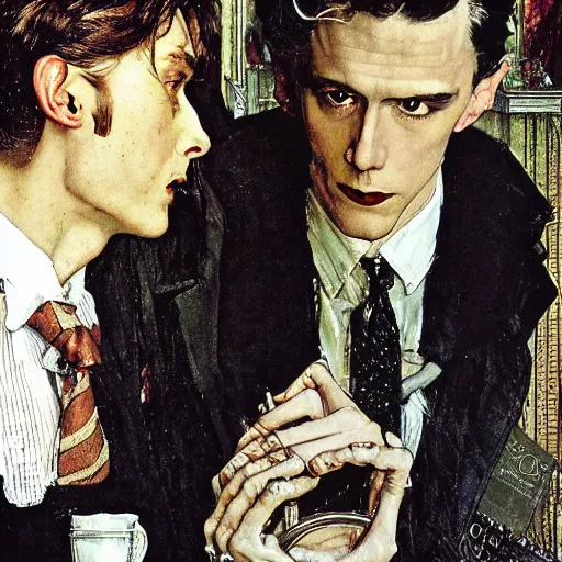 Image similar to dorian gray illustrated by norman rockwell
