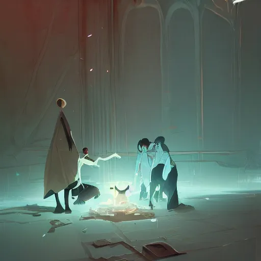 Prompt: this was the birth of a malicious creature, the signs of a savage ghost taking form, highly detailed, digital painting, artstation, by makoto shinkai and thomas kindle and james gilleard