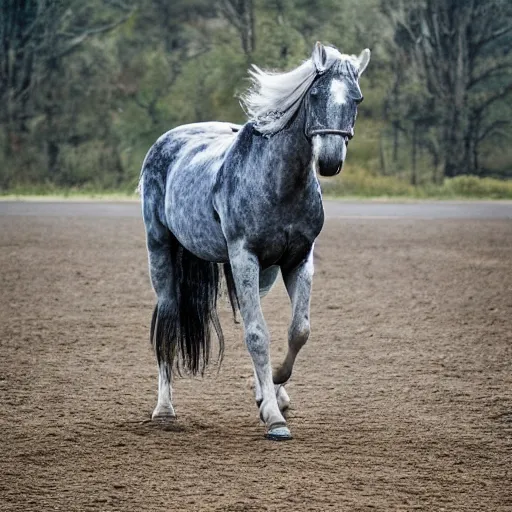 Prompt: a horse wearing jeans.