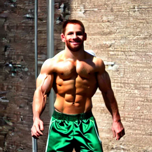 Image similar to muscular leprechaun, athletic leprechaun, buff leprechaun, strong leprechaun, mighty leprechaun, hunky leprechaun, handsome leprechaun