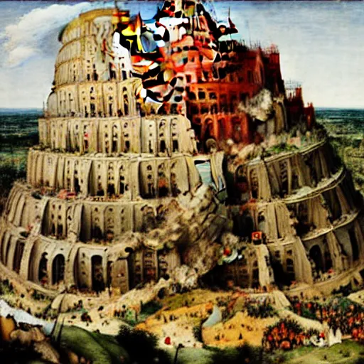 Image similar to the tower of babel by pieter bruegel the elder
