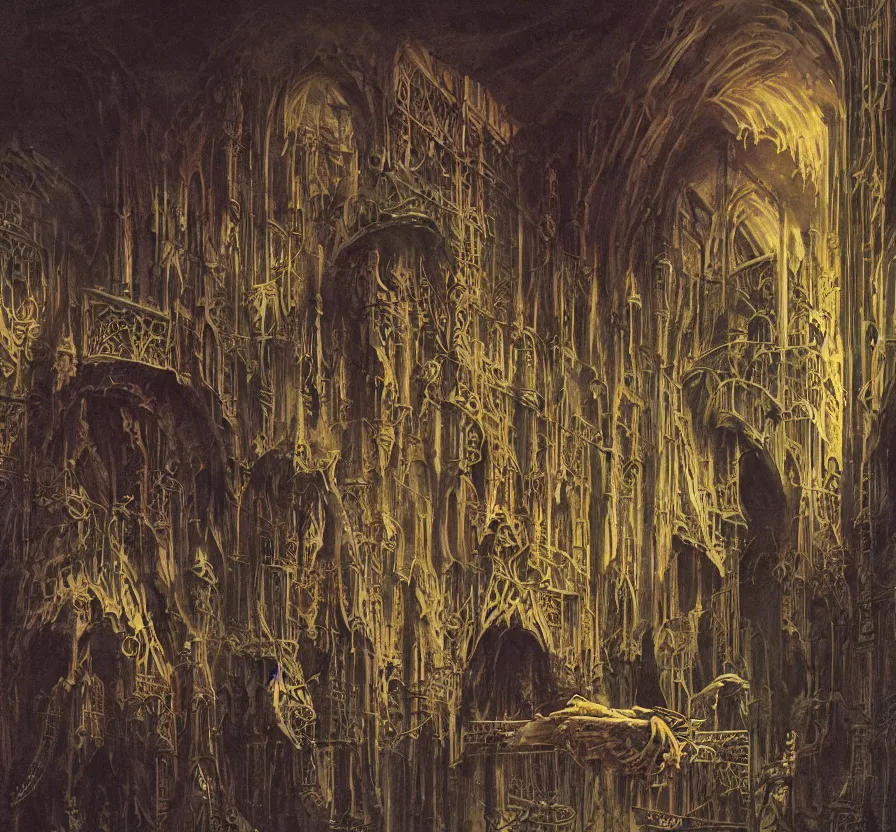 Prompt: estrange calligraphy, detailed, medieval, scary, matte painting bruce pennington, high detail, dramatic, blood letter, infographic, textbook, specimens, hortorium, scientific study