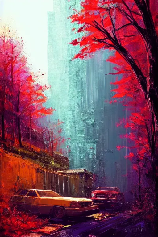 Image similar to (((((a ramshackle manhattan brick brownstone deep in the forest))))) by Alena Aenami!!!!!!!!!!!!!!!!!!!!!!!!!!!