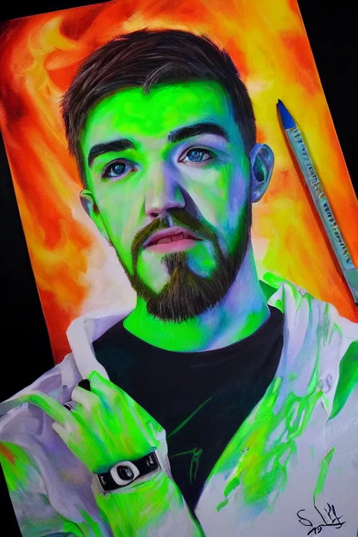 Image similar to Sean McLoughlin, Jacksepticeye, Irish Youtuber, solo portrait 🎨🖌️🪄 🔥