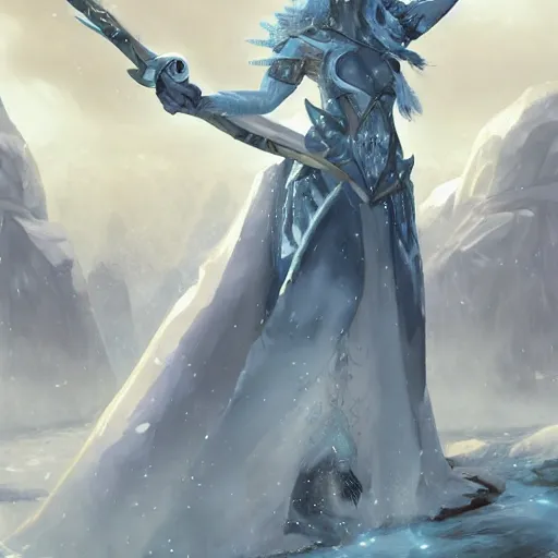 Image similar to ice queen, ice throne, epic fantasy style, in the style of Greg Rutkowski, hearthstone artwork