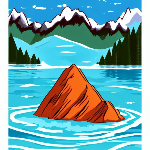 Image similar to mountain water illustration vector digital art trending on artstation w 6 4 0