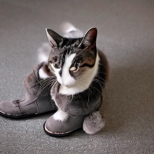 Image similar to a cat wearing boots