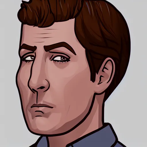 Prompt: A highly detailed award winning masterpiece portrait of Sterling Mallory Archer, 4k