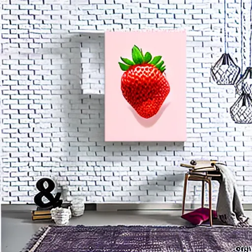 Prompt: a hyperdetailed strawberry and floating milk fluid poster, cow, confusion, 4 k hd wallpaper illustration, package cover