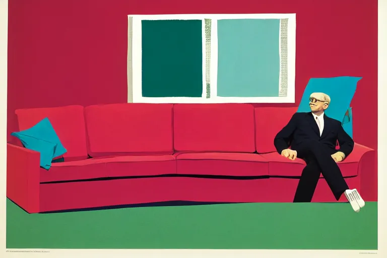 Image similar to Couch Surfing by David Hockney, Andy Shaw, Edward Hopper, 1965, exhibition catalog