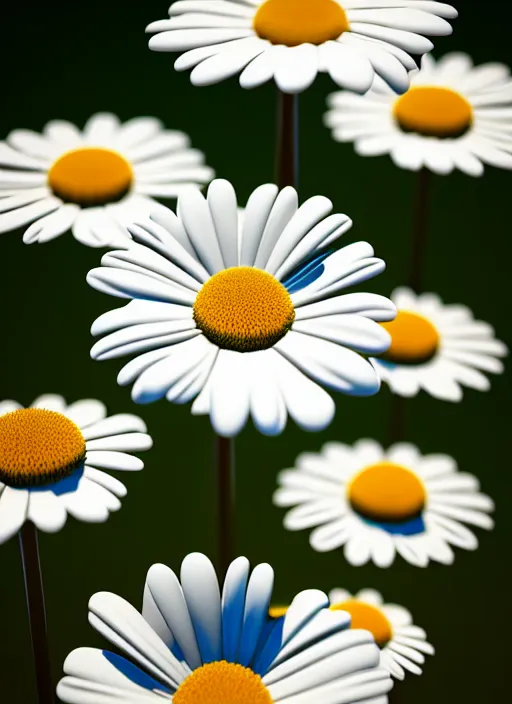 Image similar to bright flowerpatch of smooth daisies by zaha hadid, up close shot, sharp focus, global illumination, radiant light, irakli nadar, octane highly render, 4 k, ultra hd,