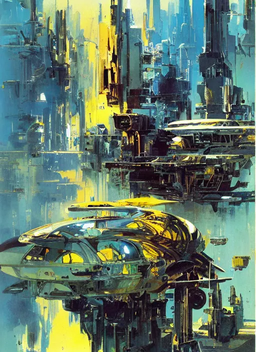 Image similar to masterpiece book cover illustration by the great famous sci - fi artist john berkey.