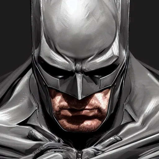 Image similar to portrait of old battle damaged batman, intricate, photoreal elegant, highly detailed, centered, grungy, digital painting, artstation, concept art, smooth, sharp focus,