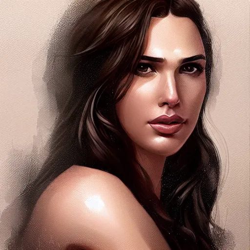 Prompt: portrait of gal gadot by charlie bowater