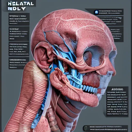 Image similar to hyperrealism hyperdetailed medical journal page of anatomy of an alien body surgery instructions medical journal book medical photography medical art by bryan christie 8 k hd hdr unreal engine 5 volumetric lighting