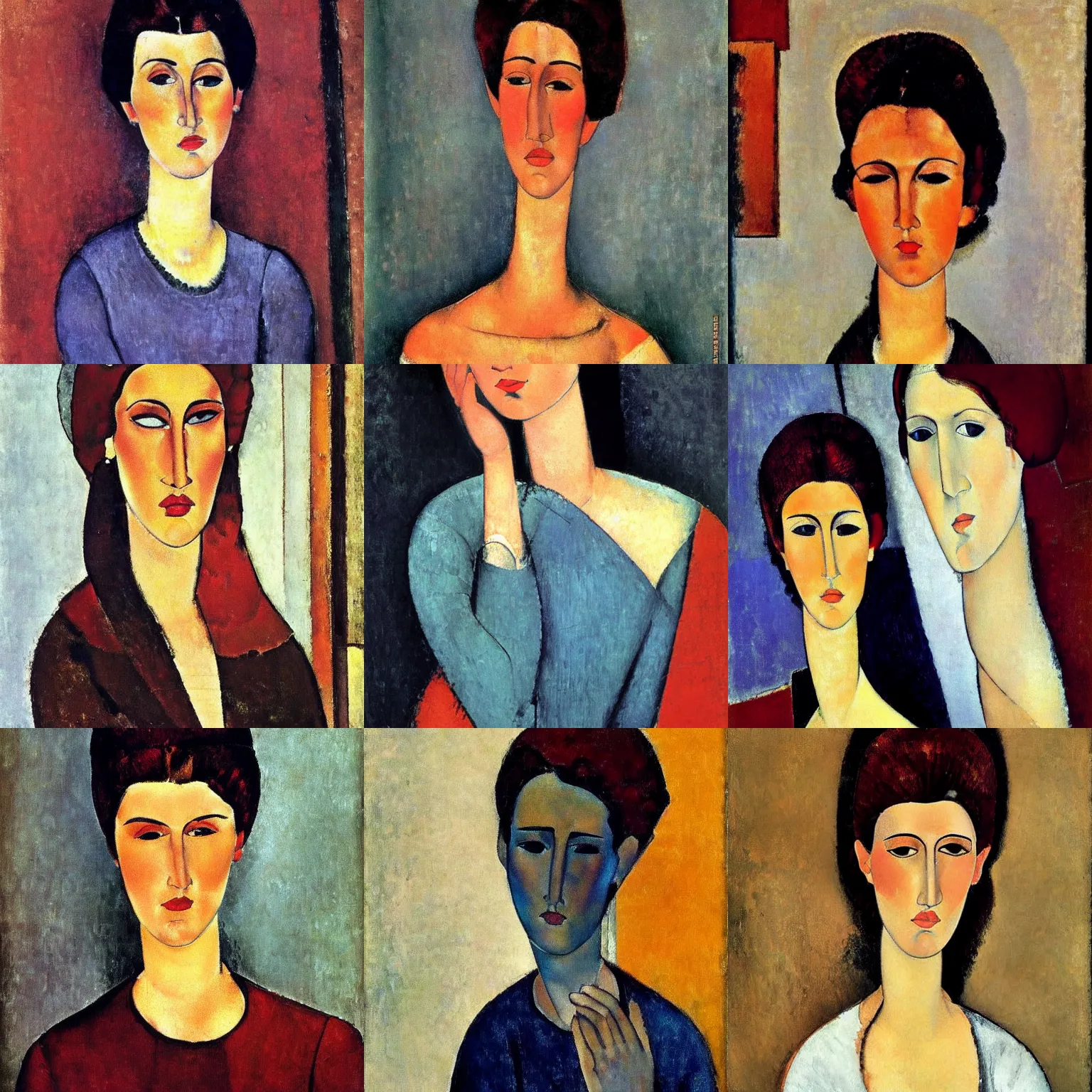 Prompt: beautiful woman portrait, by Amedeo Modigliani