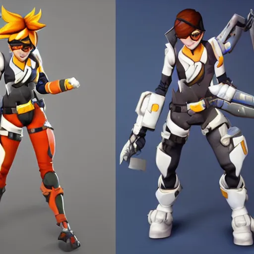 Tracer from Overwatch as a fortnite skin,, Stable Diffusion