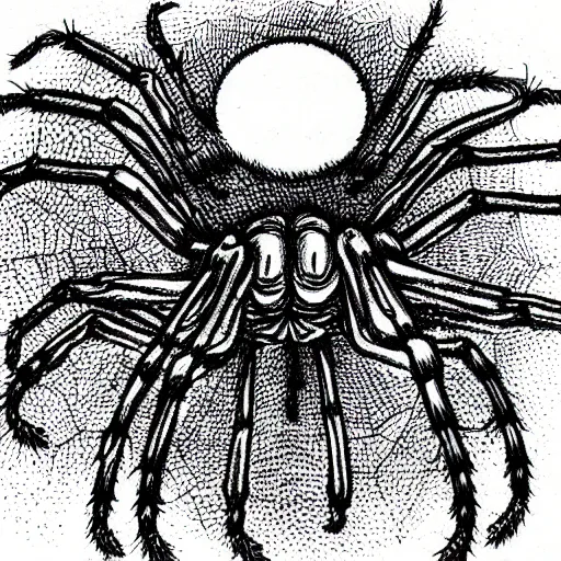 Image similar to drawing of a spider by junji ito