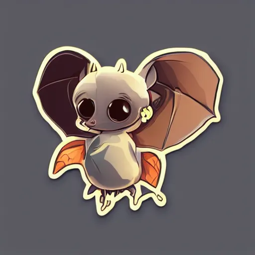 Prompt: cute fruit bat, digital art, high quality, illustration, art, detailed, 3 d render, sticker,
