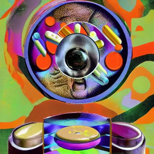 Prompt: a pill capsule breaking apart, psychedelic, graphic design, collage, digital art, by nat girsberger and hannah hoch