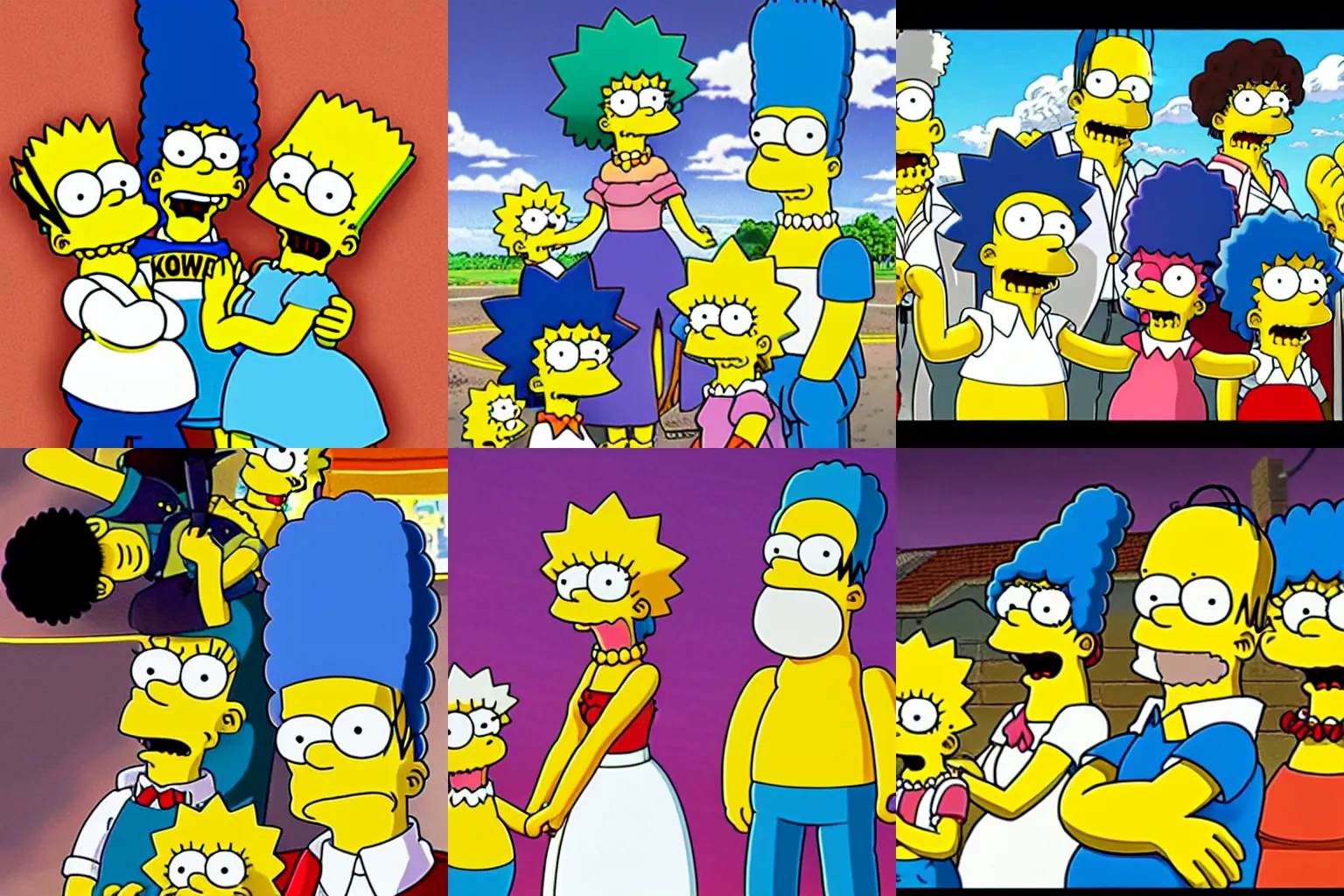 Prompt: anime key visual of the simpsons, hd, close up
