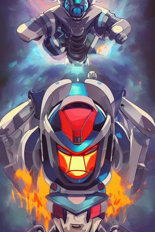 Image similar to robot ninja mask helmet megaman x zero rockman 2 0 2 2 switch game boss legacy collection fanart artsation, art gta 5 comics, behance hd by jesper ejsing, by rhads, makoto shinkai and lois van baarle, ilya kuvshinov, rossdraws global illumination ray tracing