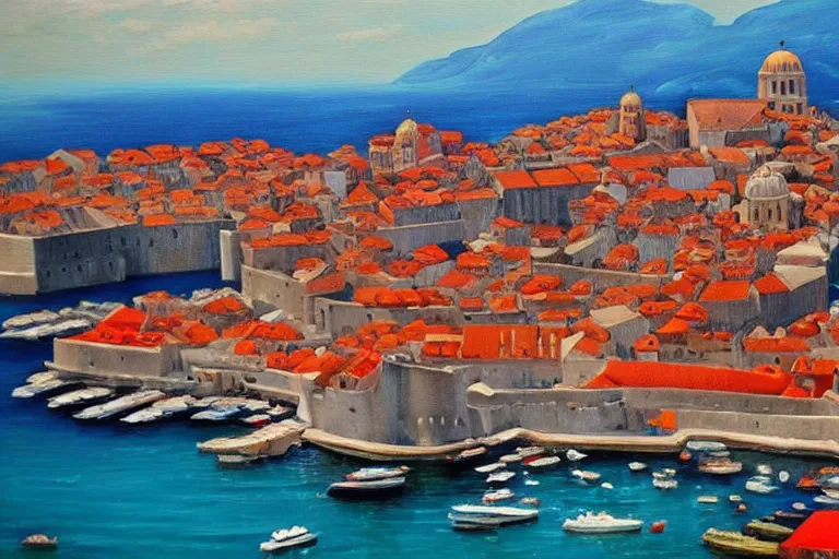 Prompt: dubrovnik,!!!! oil painting!!!!,!!!!!!!!!!!!!!!!!! oil in canvas!!!!!!!!!!!!!!!!!!, brushstrokes