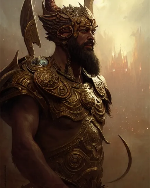 Image similar to terrifying and fierce god seth, fantasy character portrait, ultra realistic, concept art, intricate details, highly detailed by greg rutkowski, gaston bussiere, craig mullins, simon bisley