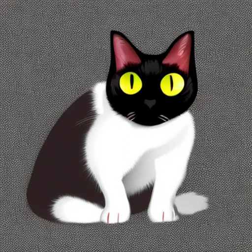 Prompt: chrome cat with red eyes
